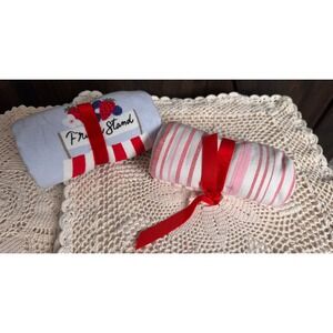 Truly Lou Kitchen Towels Fruit Stand & Striped Cotton Blend, Set of‎ 2